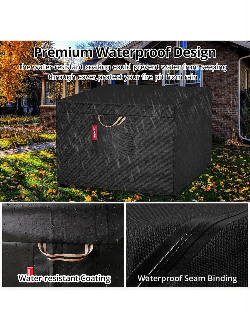 32’’ Fire Pit Cover Square for 31/32 inch Fire Pit/Table, Waterproof